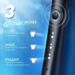 Sonic Electric Toothbrush For Adults With Holder And 10 Brush Heads, Rechargeable Sonic Toothbrush Fast 2 Hr Charge Last 35 Days, 40000 VPM And 3 Modes - Black -MPOW SHOP 71lSbLgX dL. AC SL1500