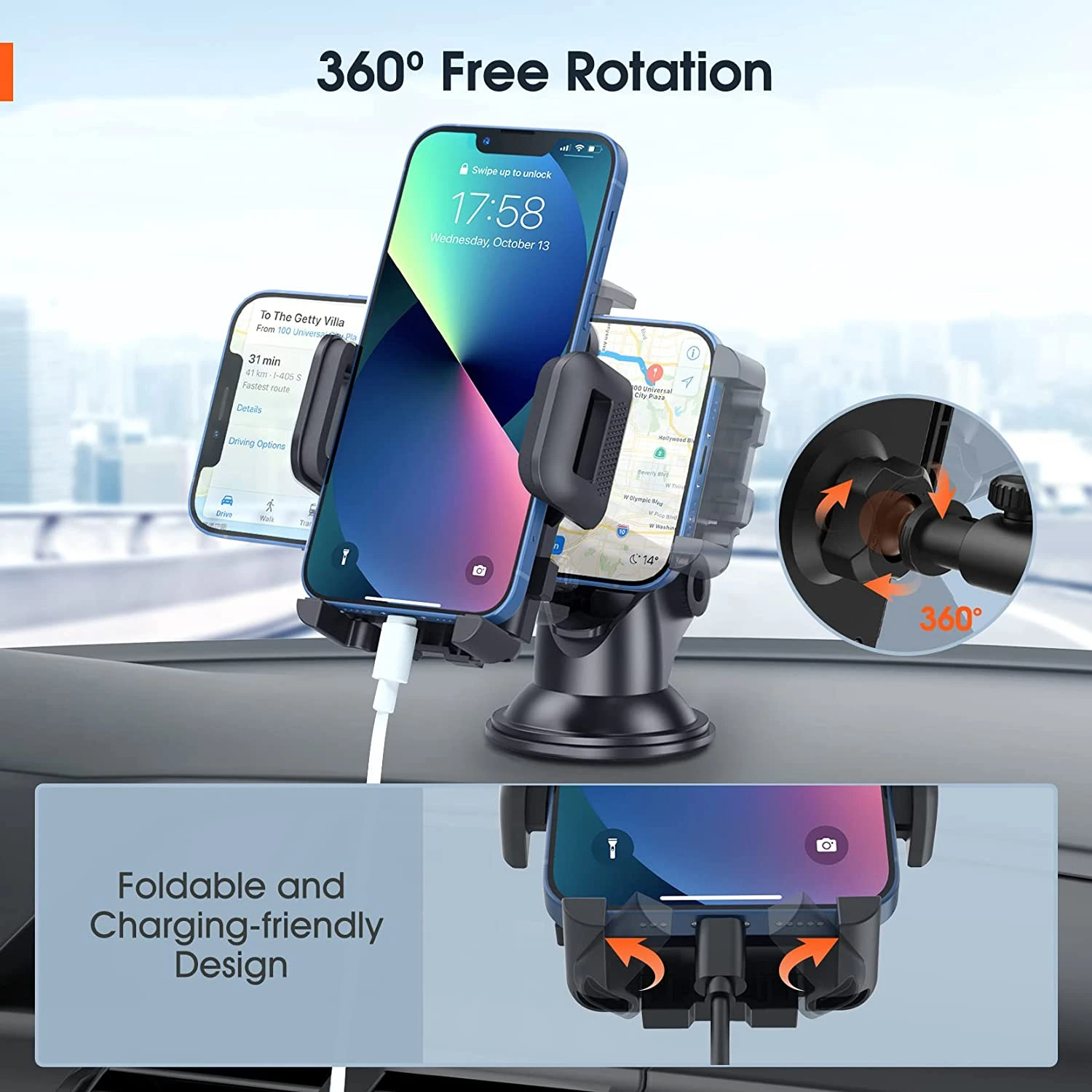 Mpow Phone Mount For Car, Universal Car Phone Holder Mount 7 Mpow Phone Mount For Car, Universal Car Phone Holder Mount - Image 5