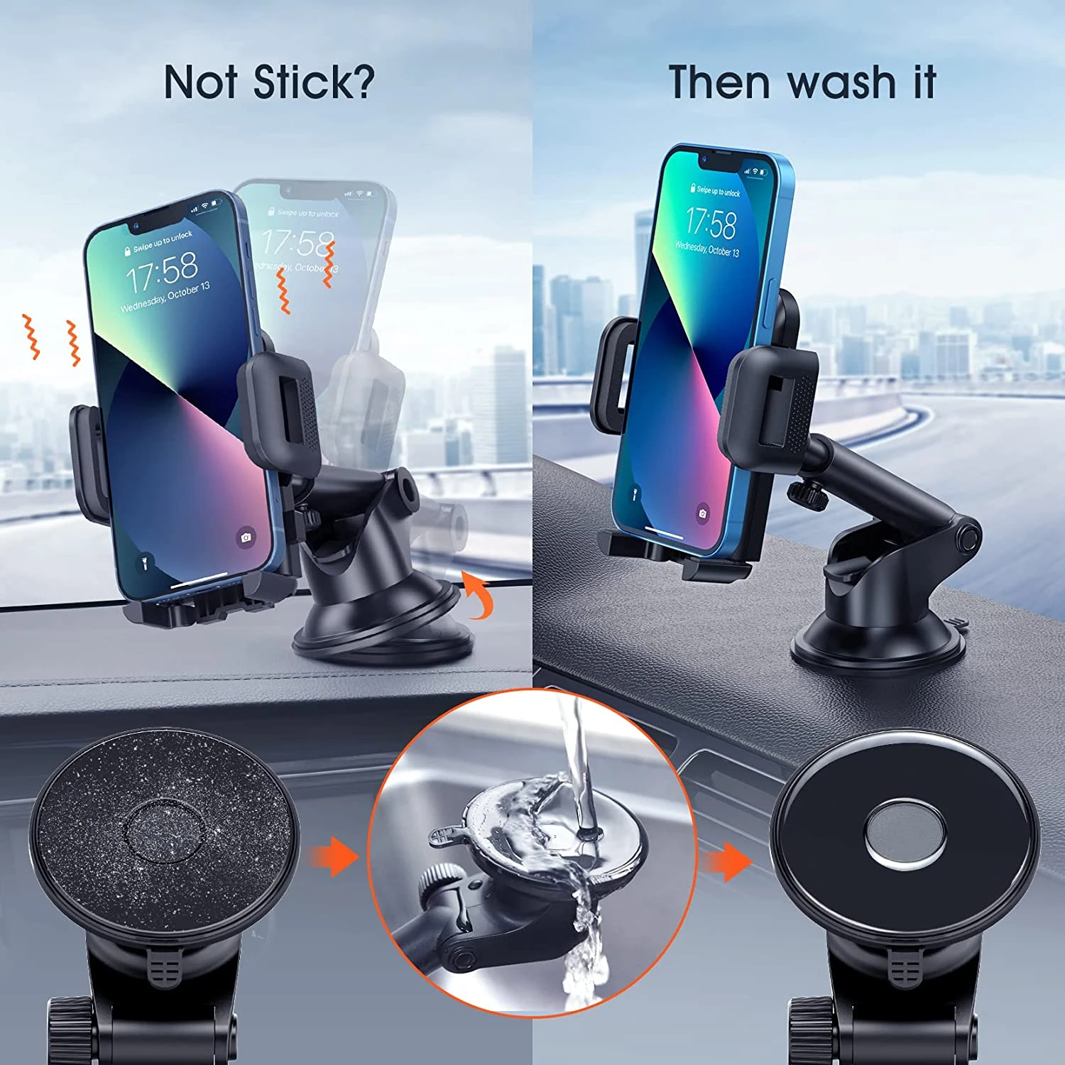 Mpow Phone Mount For Car, Universal Car Phone Holder Mount 5 Mpow Phone Mount For Car, Universal Car Phone Holder Mount - Image 3