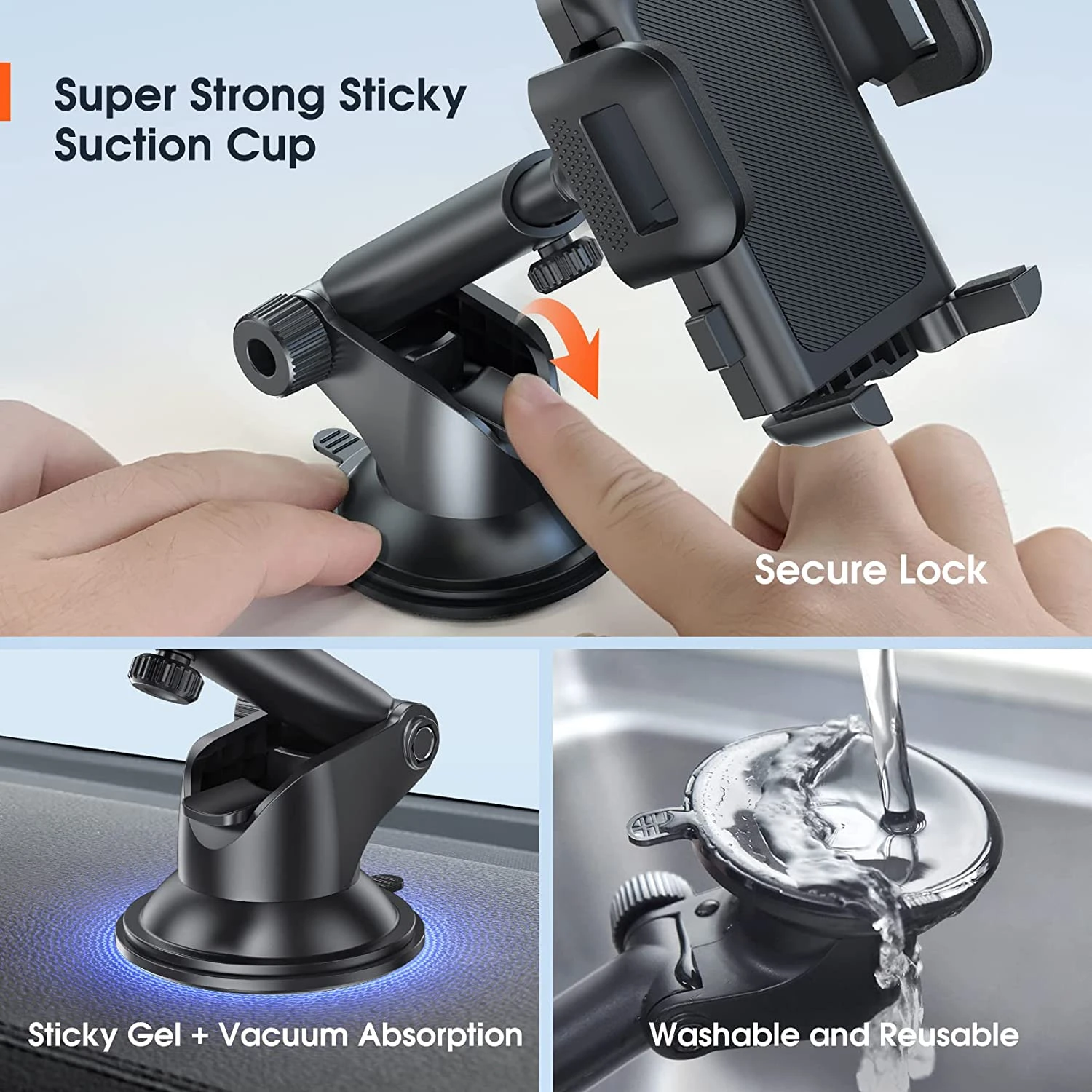 Mpow Phone Mount For Car, Universal Car Phone Holder Mount 4 Mpow Phone Mount For Car, Universal Car Phone Holder Mount - Image 2