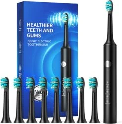 Electric Toothbrushes Adults-8 Brush Heads,Fast Charge 4 Hours Last 60 Days,Electric Toothbrush-40000 VPM, 5 Modes,2 Minute Smart Timer Sonic Toothbrushes For Adults,Kids
