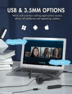 (2 Pack) Mpow Single-Sided USB Headset With Microphone -MPOW SHOP 71v g6PIkIL. AC SL1500