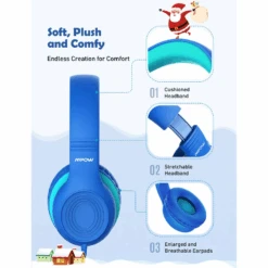 Mpow Kids Headphones With Microphone, Foldable 85/94dB Volume Limit 3D Stereo Adjustable Headband Soft Earcups Over Ear Headphones For Kids, Share Function Wired Kids Headphones For School Tablet -MPOW SHOP 7 4461f18e 21de 42a9 96e6 503a7981cb5c