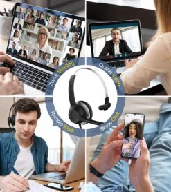3.5mm&USB&Type-c Headset With Microphone For Laptop, Single Side Headset With Microphone For PC -MPOW SHOP 81TxEM7OP2L. AC SL1500