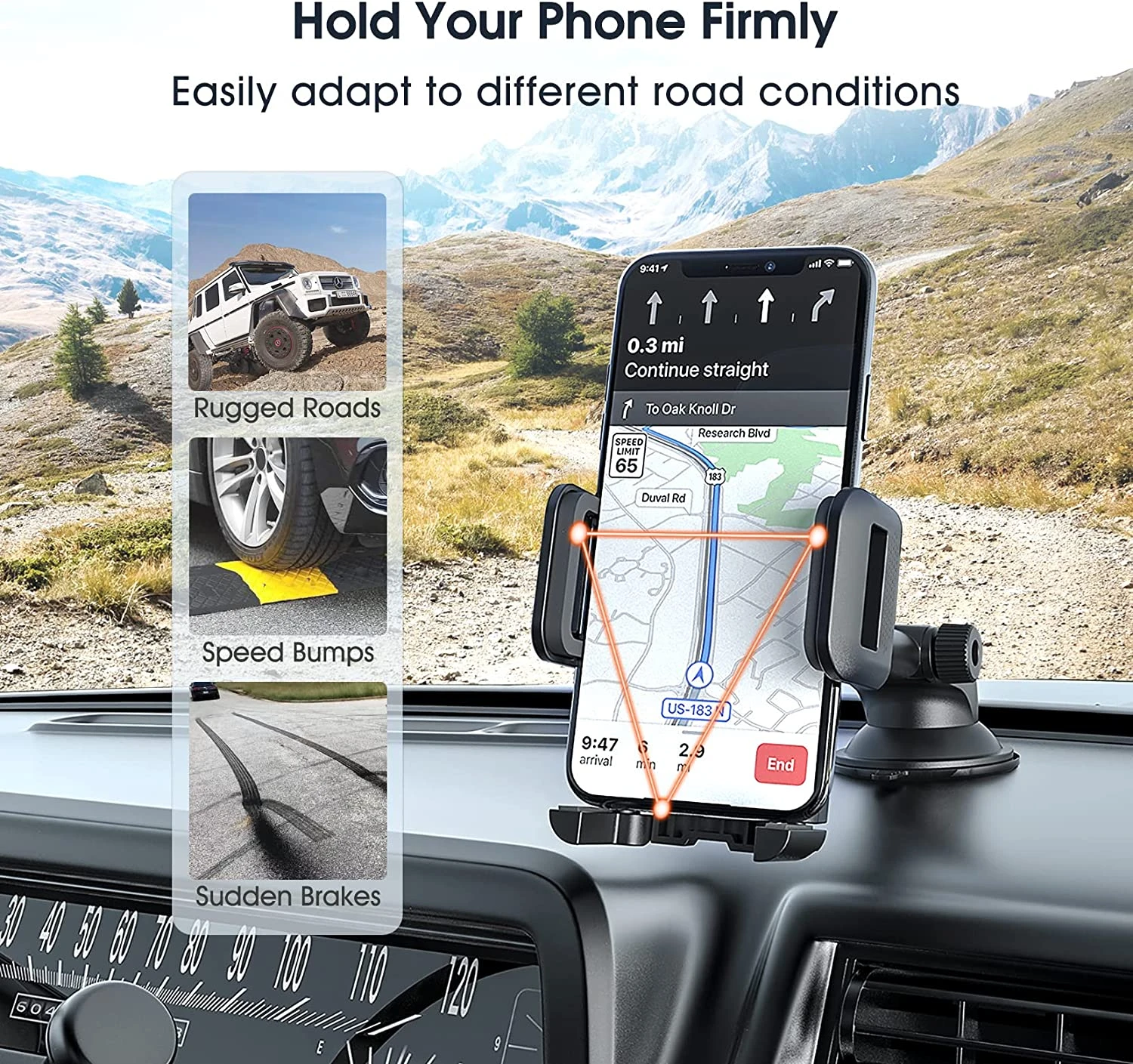 Mpow Phone Mount For Car, Universal Car Phone Holder Mount 9 Mpow Phone Mount For Car, Universal Car Phone Holder Mount - Image 7