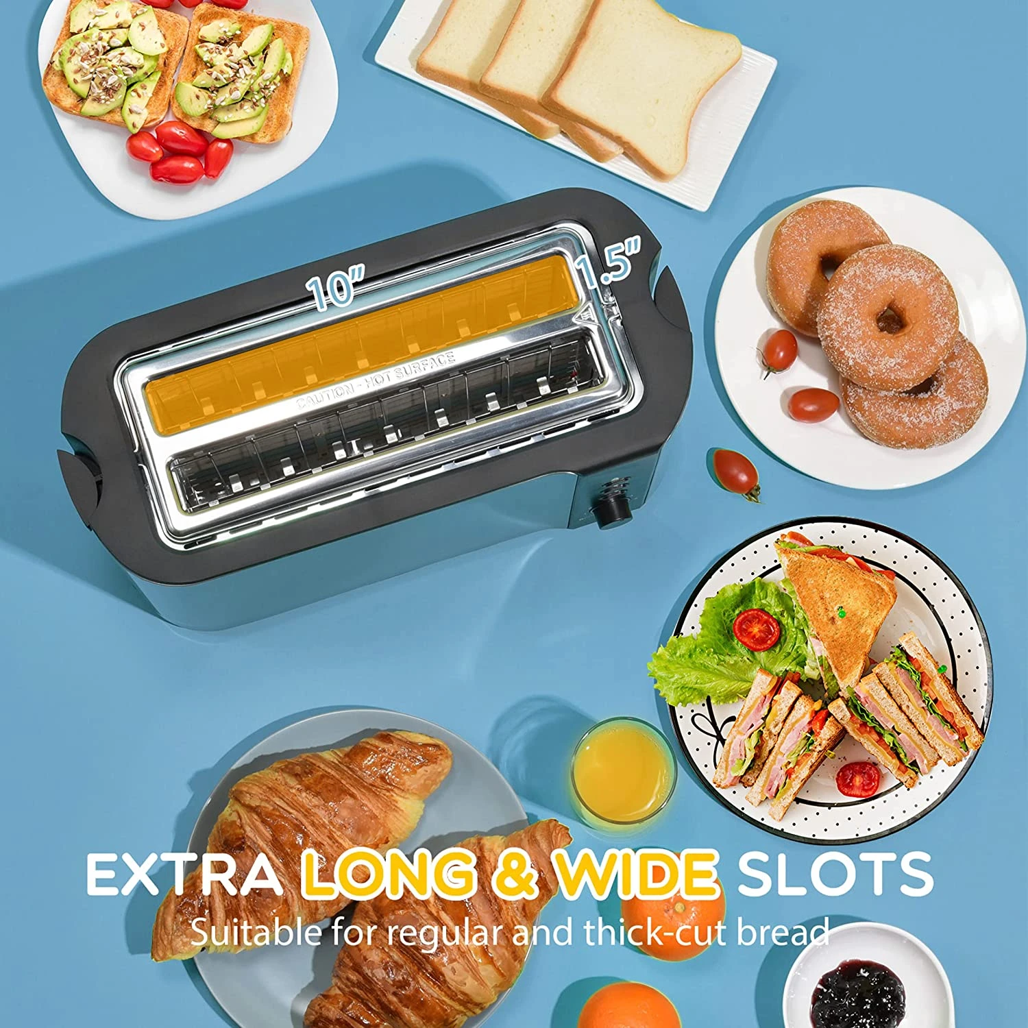 Toaster 4 Slice, Long Slot Toaster 2 Slice, Extra-Wide Stainless Steel Toasters 4 Toaster 4 Slice, Long Slot Toaster 2 Slice, Extra-Wide Stainless Steel Toasters - Image 2