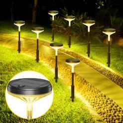 Solar Pathway Lights Outdoor 8 Pack With 3 Lighting Modes
