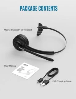 Mpow Pro Bluetooth Wireless Headset V5.0 With Microphone (Dark Black) -MPOW SHOP 8 c75f3fdc ea20 43ca 92ac b377ed9f1009