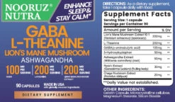 NOORUZ Extract Organic Lion's Mane Mushroom With GABA & Ashwagandha & L-Theanine - For Sleep & Memory & Relaxation - Mushroom For Focus -Capsules -MPOW SHOP 900