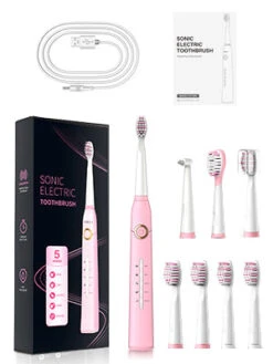 126AP Electric Toothbrush With 8 Heads Pink