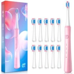 141AP Sonic Electric Toothbrush With 10 Brush Heads
