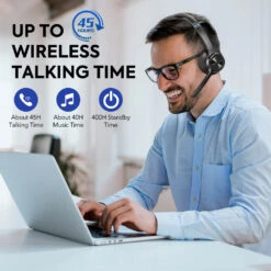 Mpow HC9 Bluetooth Headset V5.3 With Noise Cancelling Microphone -MPOW SHOP BRE6070 B 1