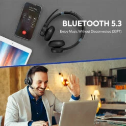 Mpow HC9 Bluetooth Headset V5.3 With Noise Cancelling Microphone -MPOW SHOP BRE6070 B 2