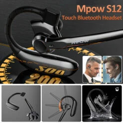 Mpow S12Bluetooth Wireless Earpiece Headset Hands-free Calling With Clear Voice 280 Hours Standby Time LPX7 -MPOW SHOP BRE6071 A 4