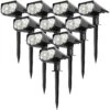279AB 12 LEDs Solar Landscape Spotlights 10 Pack -MPOW SHOP ColdWhite10Pack 01