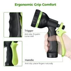 302AB Garden Hose Nozzle, 8 Sprayer Patterns Hose Nozzle, Heavy-duty Anti-slip Hose Nozzle -MPOW SHOP GECD302AB B3 V01 210723