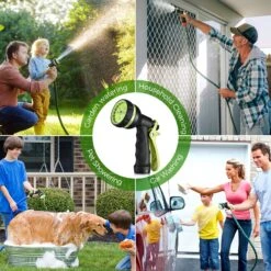 302AB Garden Hose Nozzle, 8 Sprayer Patterns Hose Nozzle, Heavy-duty Anti-slip Hose Nozzle -MPOW SHOP GECD302AB B7 V01 210723