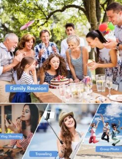 Mpow Selfie Stick Tripod With LED, Bluetooth Detachable Remote,168AB -MPOW SHOP GEPA168AB 06