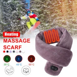 New USB Heated Winter Scarf Men And Women Shawl Foreign Trade Smart Heating Solid Color Vibration Massage Scarf Waterproof -MPOW SHOP Hc6adabc878a24de28b02a1878b17598aS
