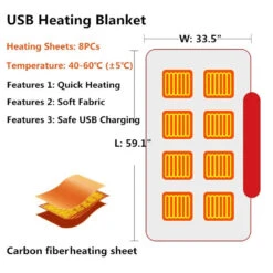 150x85cm Winter Coral Flannel Heated Blanket USB Heated Warm Shawl Thicker Heater Body Warmer Soft Heating Blanket -MPOW SHOP Hc6b5273ec6b24256a25270901dbd2d68y
