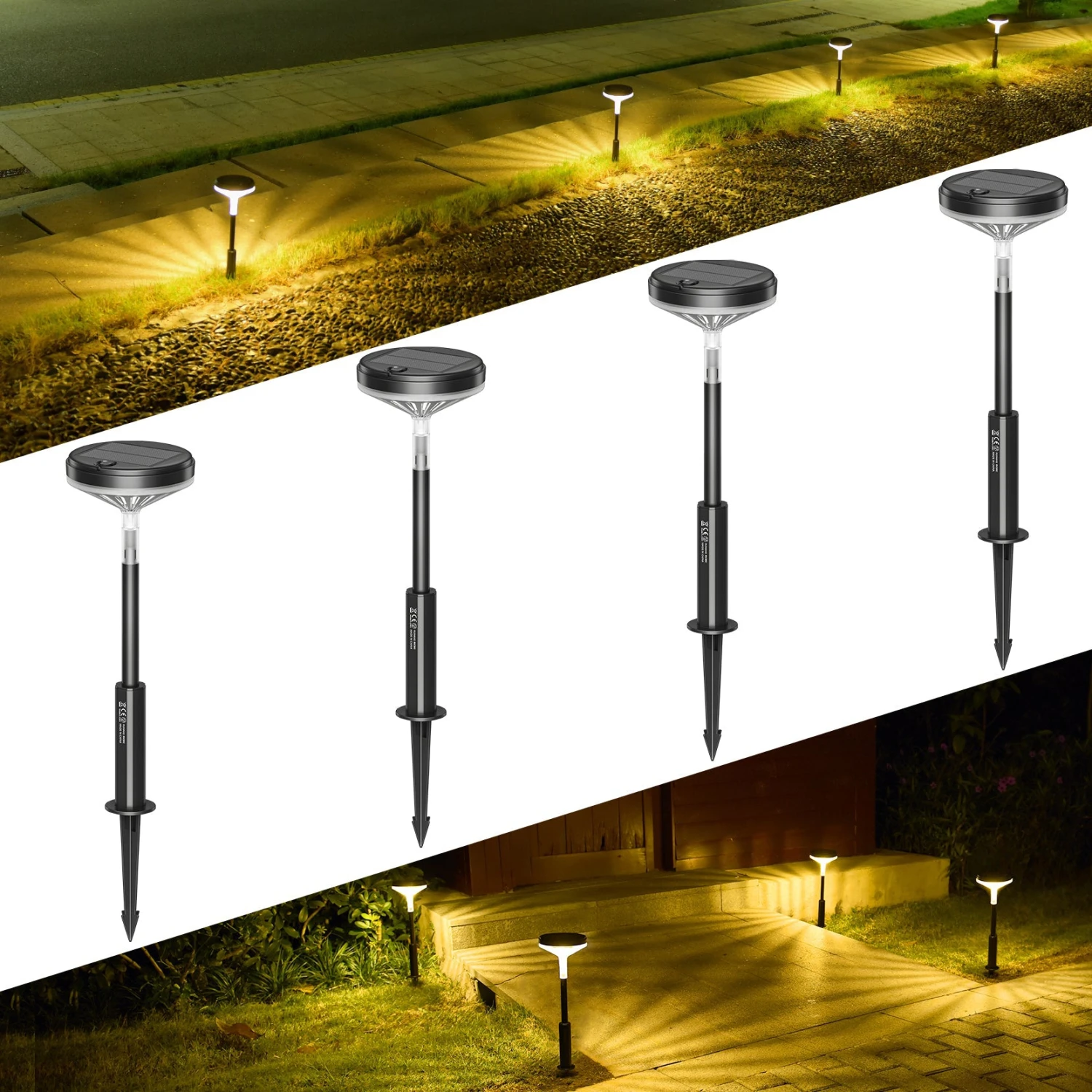 CD291 Solar Pathway Lights Outdoor 3 Modes 4 Pack 4 CD291 Solar Pathway Lights Outdoor 3 Modes 4 Pack - Image 2