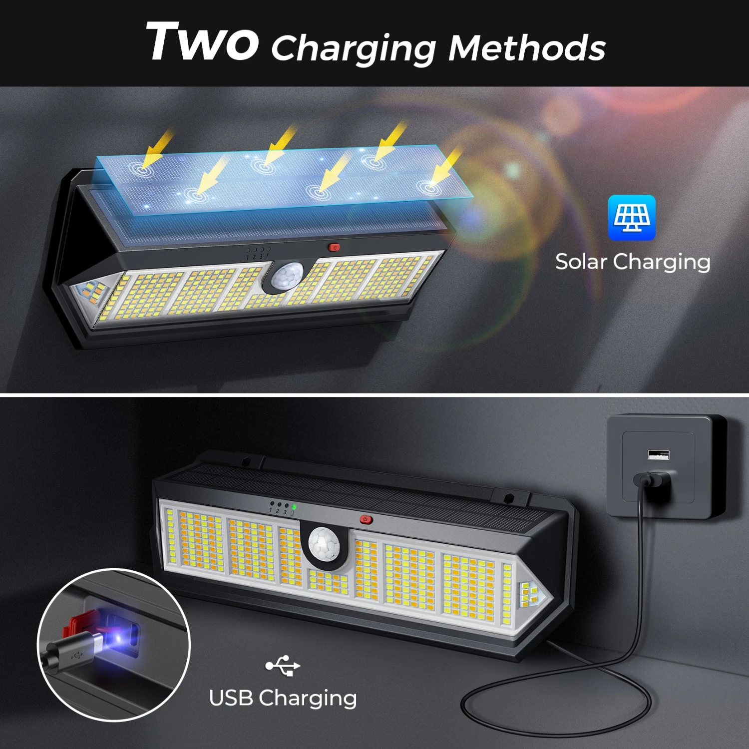 CD296 315 LED Solar Motion Sensor Lights (2 Pack) 9 CD296 315 LED Solar Motion Sensor Lights (2 Pack) - Image 7