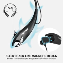 Mpow Neckband Bluetooth Headphones, Around The Neck Headphones 24H+ Playtime, Bluetooth Headsets With Call Vibration, Shark Jaw Design Wireless Earbuds+Noise Isolation/Built-in Mic/IPX7 Waterproof -MPOW SHOP MPBH025CB PAUS B5 V01 181017