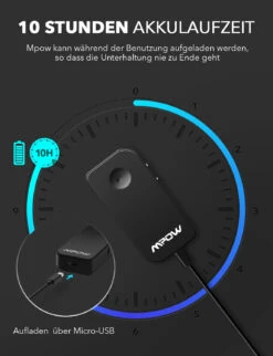 Mpow Bluetooth 5.0 Receiver, Wireless Aux Bluetooth Adapter, Portable Bluetooth Audio Adapter With Hands-free Calls And Voice Assistant For Car And Home Stereo Systems 14 Mpow Bluetooth 5.0 Receiver, Wireless Aux Bluetooth Adapter, Portable Bluetooth Audio Adapter With Hands-free Calls And Voice Assistant For Car And Home Stereo Systems -MPOW SHOP MPBH044DB DE B3 V01 190528