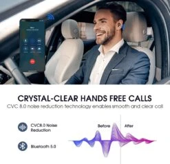 MPOW EM16 Wireless Mini Earbud With 2 Chargers Qualcomm CVC 8.0 Noise-Canceling Mic --without Mpow Logo -MPOW SHOP MPBH099CB 3