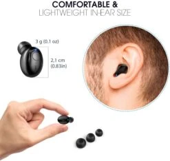 MPOW EM16 Wireless Mini Earbud With 2 Chargers Qualcomm CVC 8.0 Noise-Canceling Mic --without Mpow Logo -MPOW SHOP MPBH099CB 5