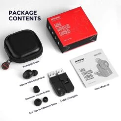 MPOW EM16 Wireless Mini Earbud With 2 Chargers Qualcomm CVC 8.0 Noise-Canceling Mic --without Mpow Logo -MPOW SHOP MPBH099CB 7