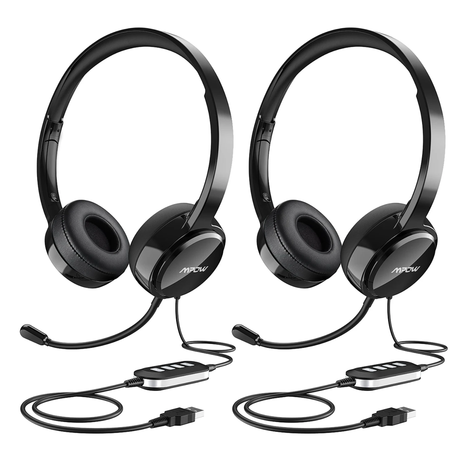 (2 Pack)Mpow 071 USB Headset/3.5mm Computer Headset 3 (2 Pack)Mpow 071 USB Headset/3.5mm Computer Headset