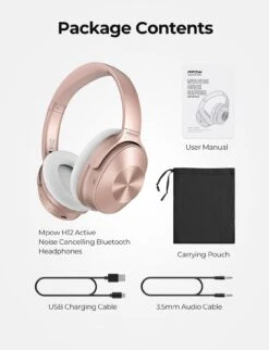 Mpow H12 Noise Cancelling Headphones (Rose Pink) -MPOW SHOP MPBH366AM B7 PAEN V01 200424