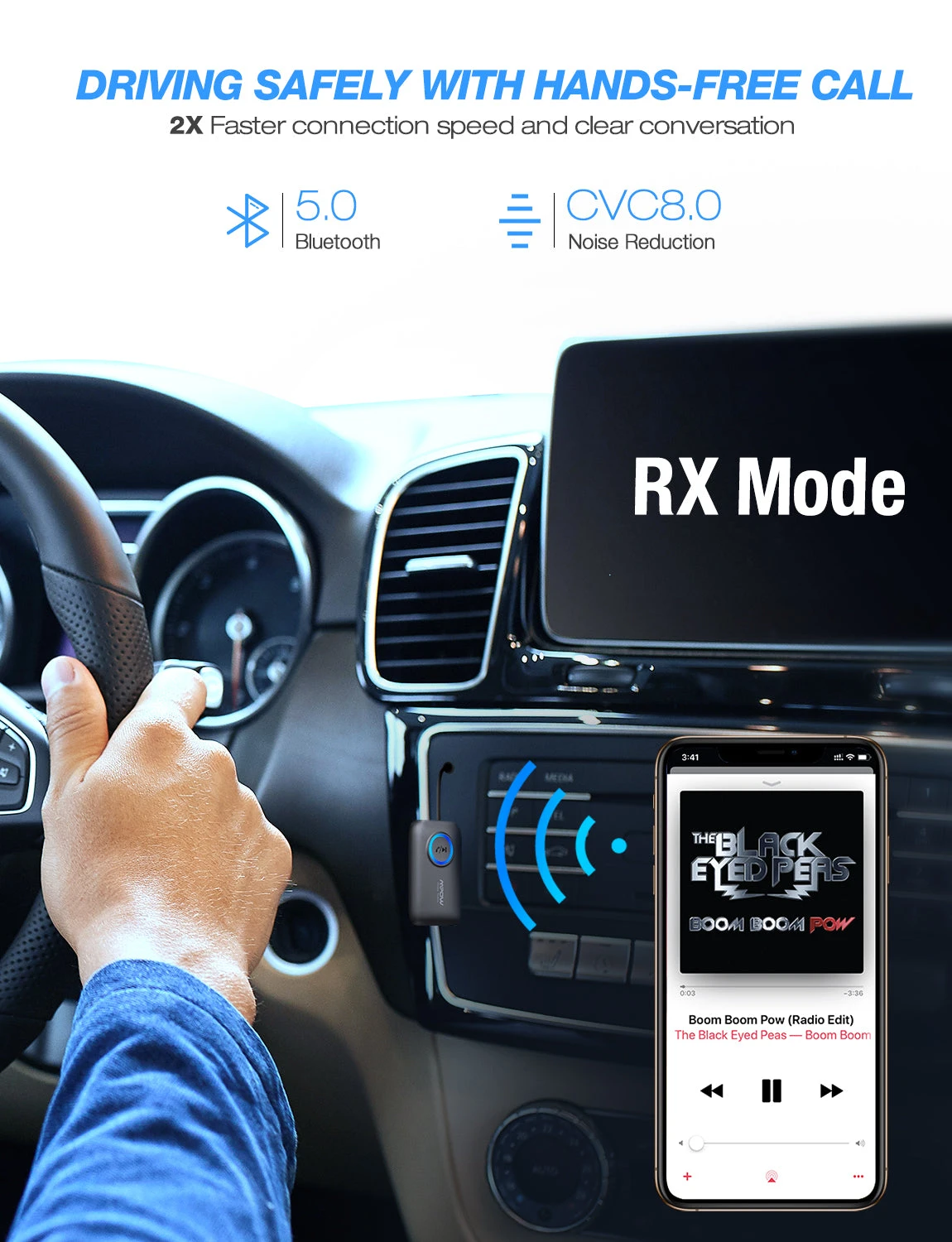 Mpow BH390A Bluetooth 5.0 Transmitter Receiver 4 Mpow BH390A Bluetooth 5.0 Transmitter Receiver - Image 2