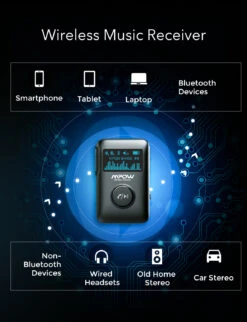 Mpow BH408A Bluetooth Receiver With Display Screen 12 Mpow BH408A Bluetooth Receiver With Display Screen -MPOW SHOP MPBH408AB B1 191225 V01