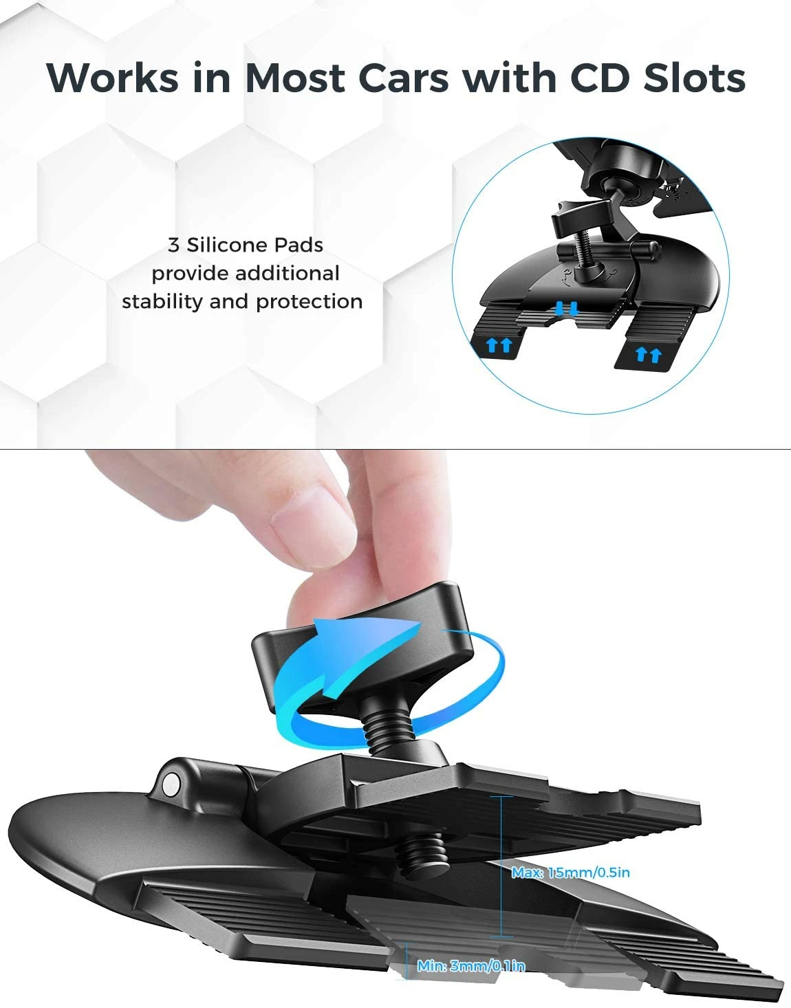 Mpow 135A CD Slot Phone Holder 8 Mpow 135A CD Slot Phone Holder - Image 6