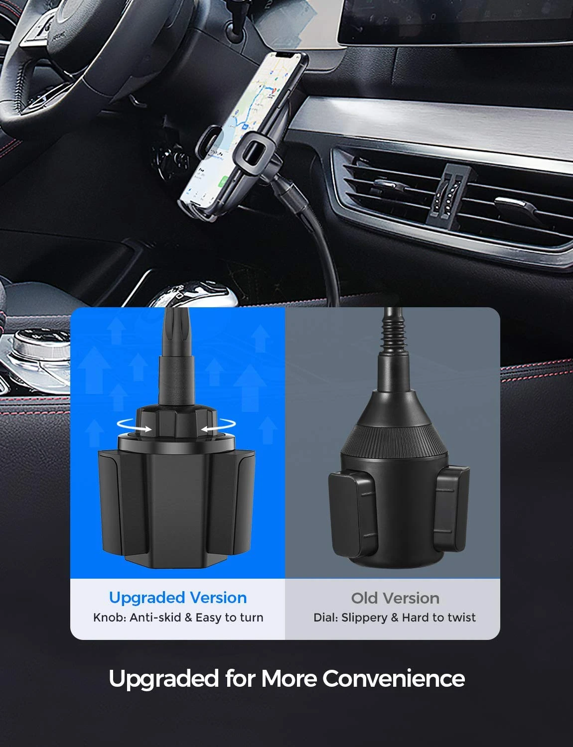 Mpow CA136A Cup Holder Phone Moun 4 Mpow CA136A Cup Holder Phone Moun - Image 2