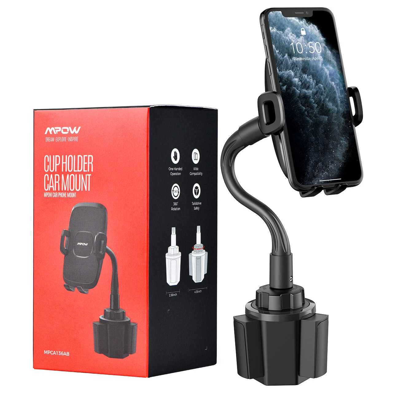 Mpow CA136A Cup Holder Phone Moun 3 Mpow CA136A Cup Holder Phone Moun