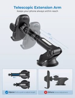 Mpow 155A Car Phone Mount For Dashboard Windshield Air Vent 14 Mpow 155A Car Phone Mount For Dashboard Windshield Air Vent -MPOW SHOP MPCA155AB A8 V01 201010