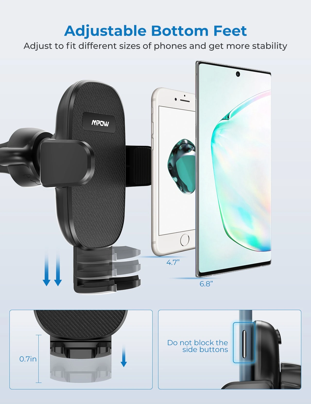 Mpow 155A Car Phone Mount For Dashboard Windshield Air Vent 9 Mpow 155A Car Phone Mount For Dashboard Windshield Air Vent - Image 7