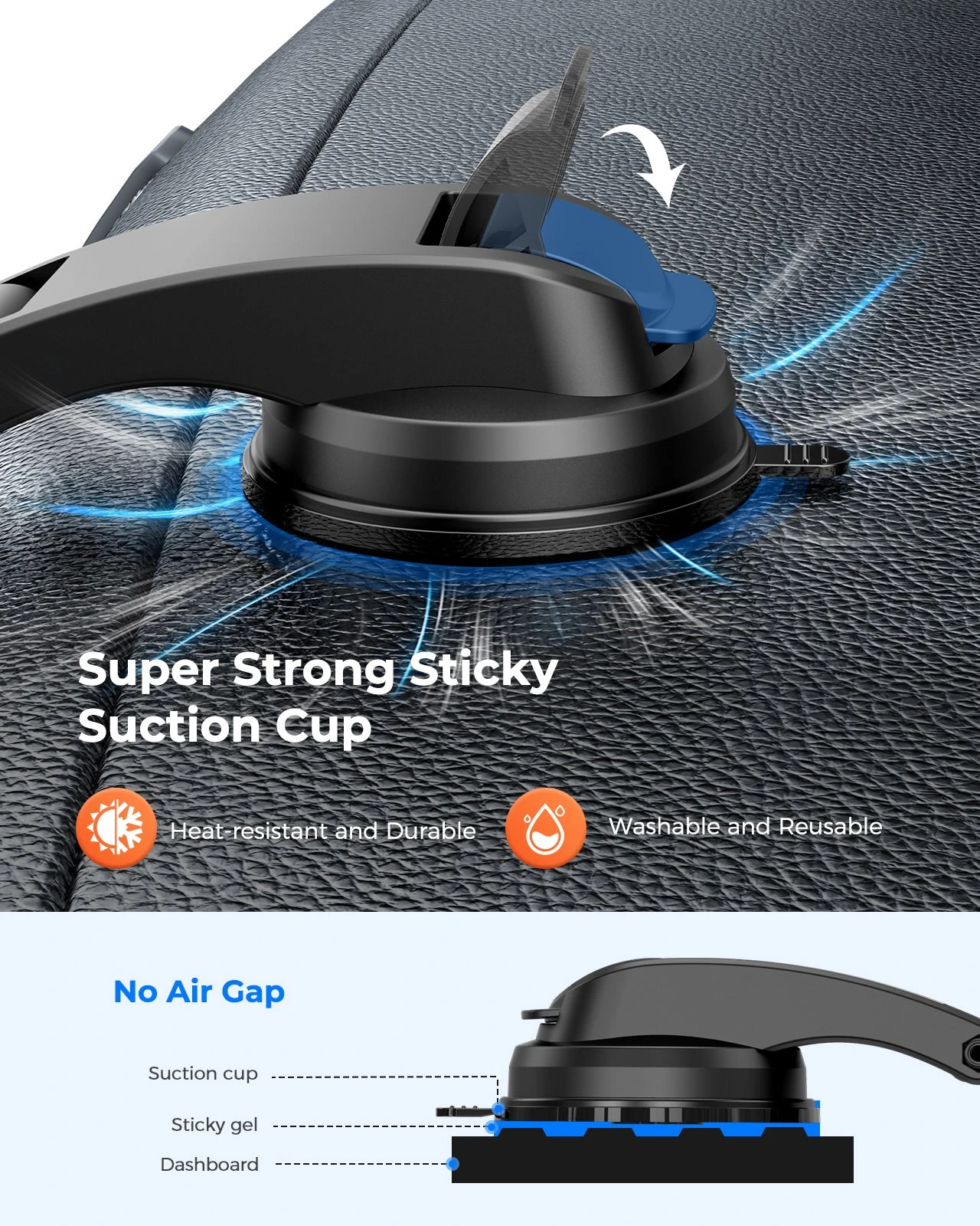 Mpow 162A Dashboard Car Phone Holder 6 Mpow 162A Dashboard Car Phone Holder - Image 4