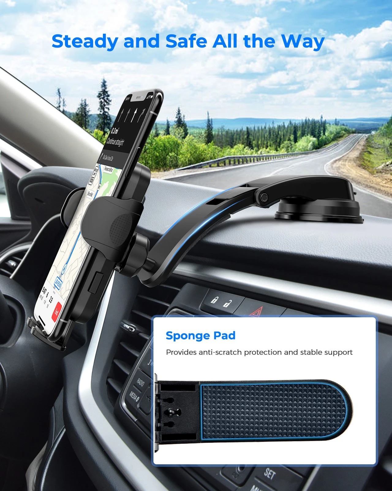 Mpow 162A Dashboard Car Phone Holder 9 Mpow 162A Dashboard Car Phone Holder - Image 7