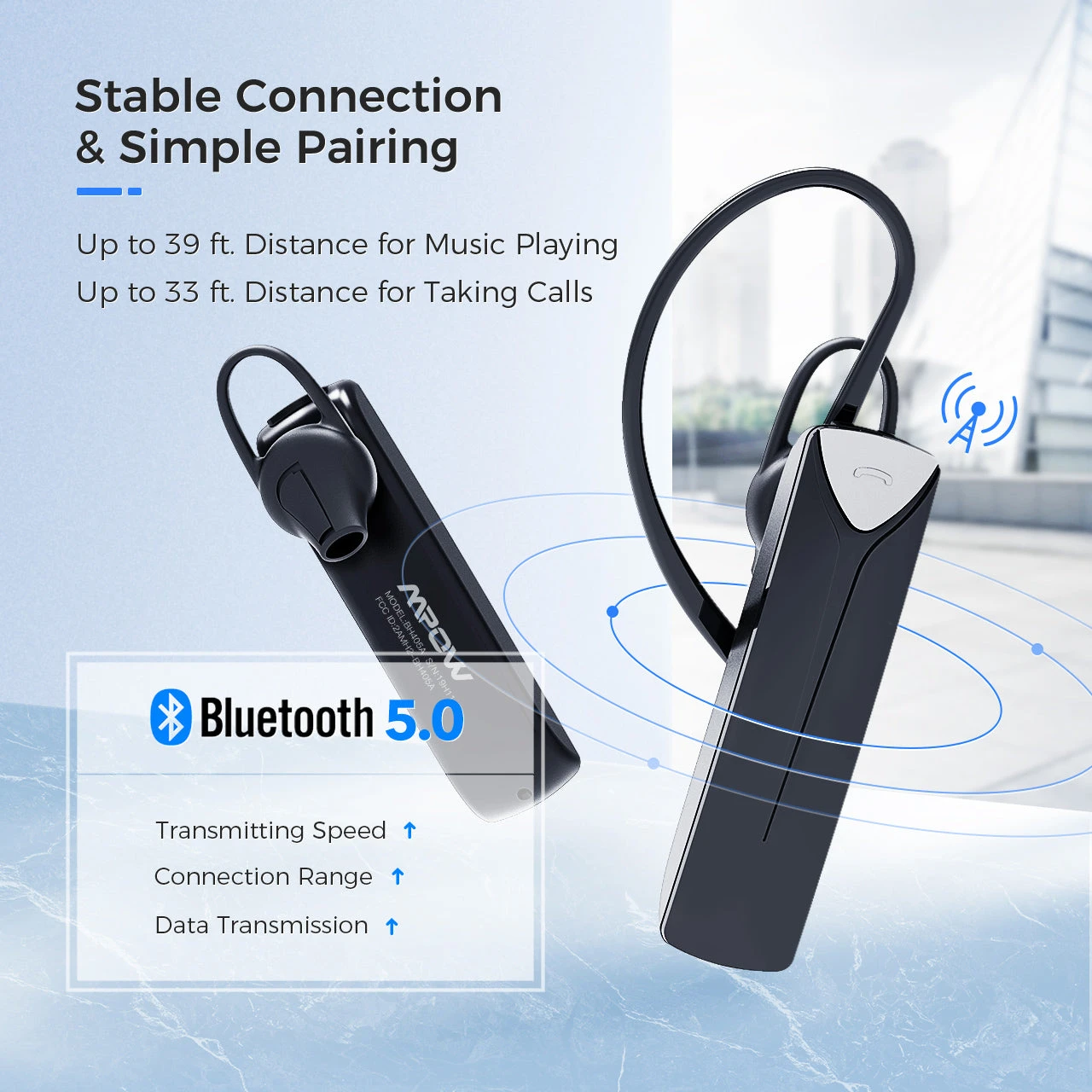 Mpow EM19 Bluetooth 5.0 Headset 6 Mpow EM19 Bluetooth 5.0 Headset - Image 4