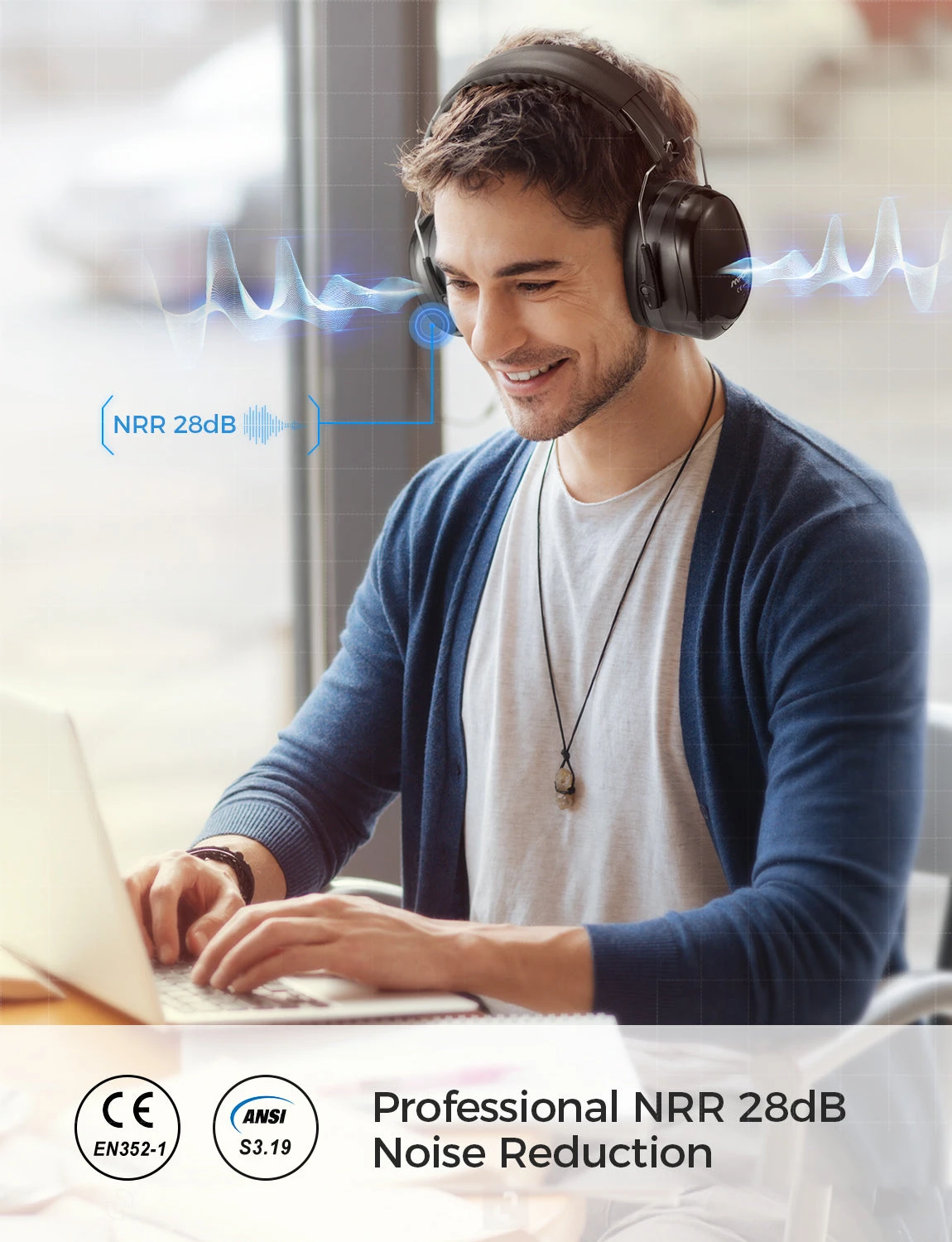 MPOW 035 HP056B Noise Reduction Safety Ear Muff With A Carrying Bag 4 MPOW 035 HP056B Noise Reduction Safety Ear Muff With A Carrying Bag - Image 2