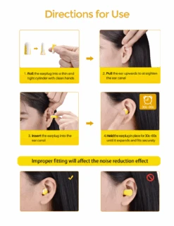 MPOW HP133A Ultra Soft Foam Earplugs, 60 Pairs, 38dB SNR -MPOW SHOP MPHP133AY B7 V01 1113