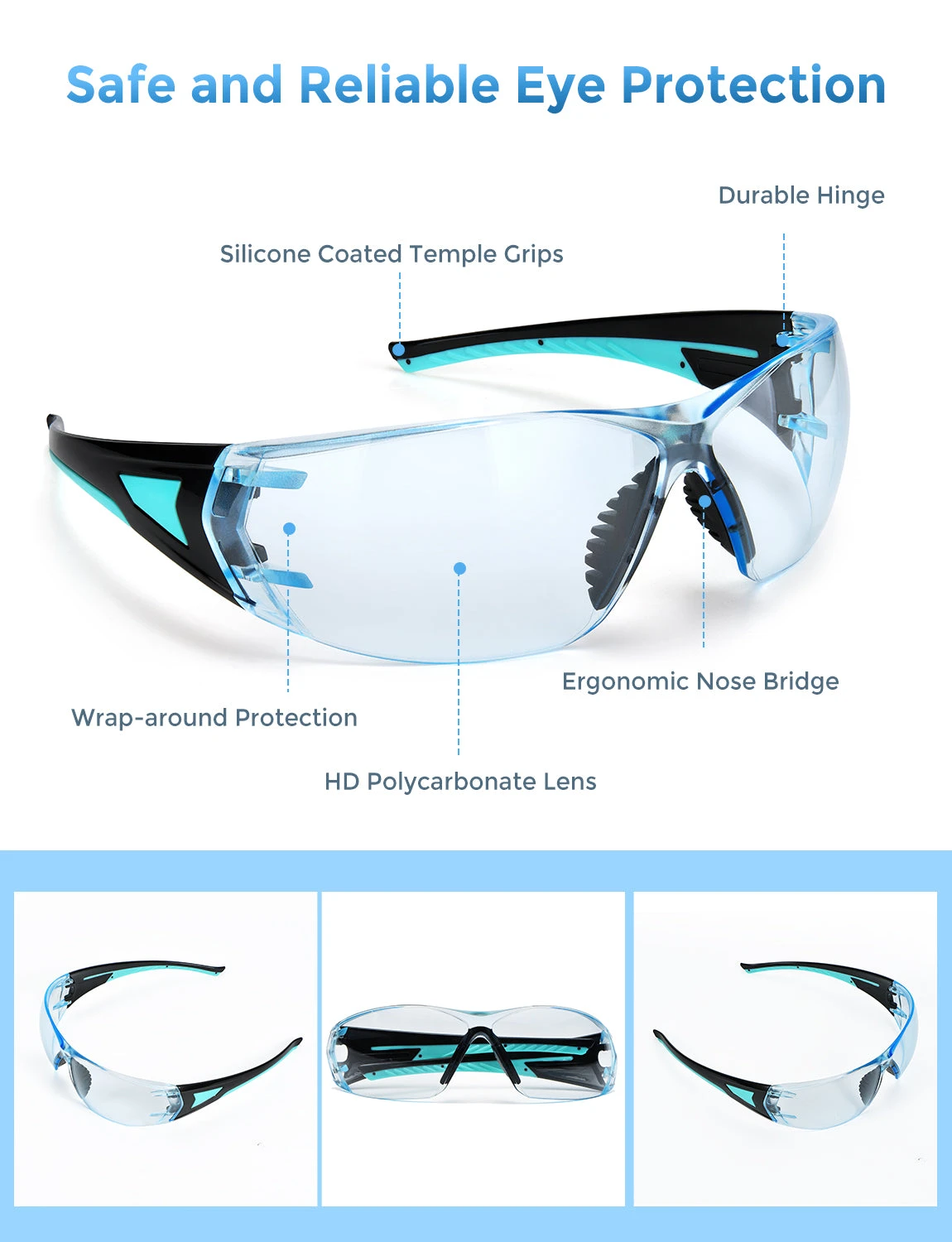 MPOW HP155A Safety Glasses, Anti Scratch And UV Protection 11 MPOW HP155A Safety Glasses, Anti Scratch And UV Protection - Image 9