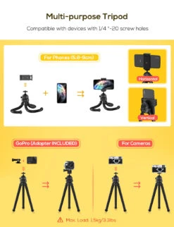 Mpow PA203A Flexible Phone Tripod With Bluetooth 5.0 Remote Shutter 17 Mpow PA203A Flexible Phone Tripod With Bluetooth 5.0 Remote Shutter -MPOW SHOP MPPA203AB UK B6 V01 200509