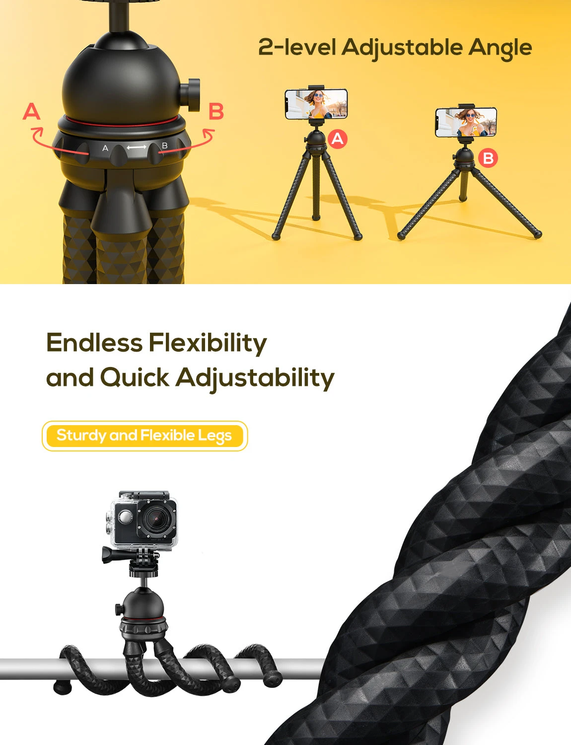 Mpow PA203A Flexible Phone Tripod With Bluetooth 5.0 Remote Shutter 7 Mpow PA203A Flexible Phone Tripod With Bluetooth 5.0 Remote Shutter - Image 5