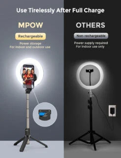 MPOW PA213A LED Ring Light With Selfie Tripod Stand & Phone Holder -MPOW SHOP MPPA213AB B1 V01 201008