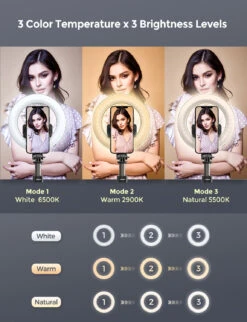 MPOW PA213A LED Ring Light With Selfie Tripod Stand & Phone Holder -MPOW SHOP MPPA213AB B2 V01 201008